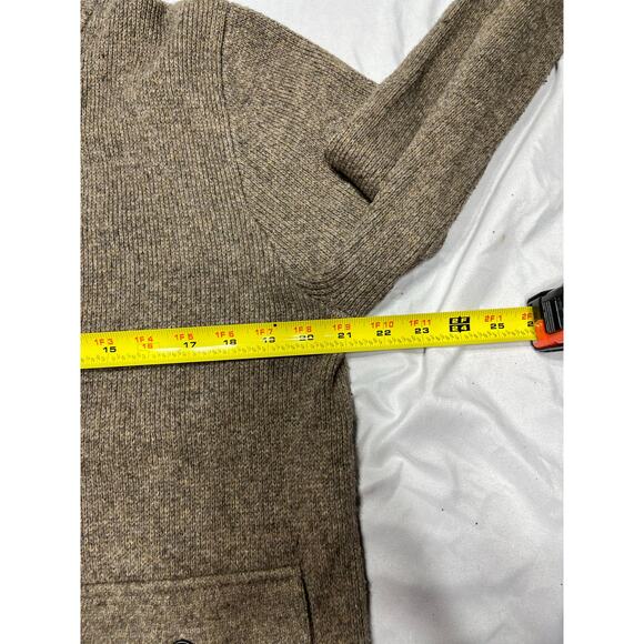 GAP Shawl Collar Cardigan Men’s Medium Brown Knit Button Sweater Pockets - Picture 7 of 8